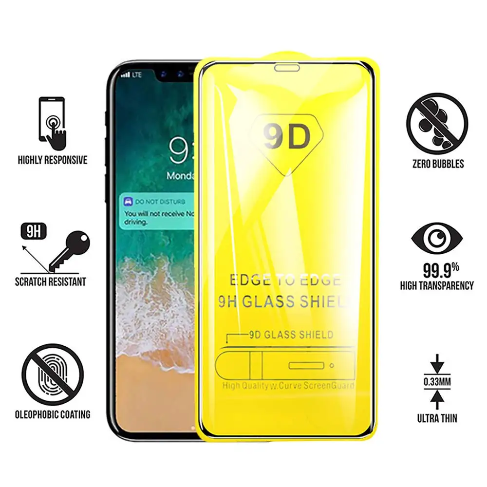 9D Tempered Protective Glass For iPhone 11 Pro Max 2019 X XS MAX XR 7 8 6 6S Plus 5 5S SE 11 Pro Max Full Cover Screen Protector
9D Tempered Protective Glass For iPhone 11 Pro Max 2019 X XS MAX XR 7 8 6 6S Plus 5 5S SE 11 Pro Max Full Cover Screen Protector