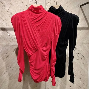 Tang Yan ~ Money Is2020 Pleat Elastic Force Plain Weave Cloth Gao Collar Women's Wear Pullover Top 190677
Tang Yan ~ Money Is2020 Pleat Elastic Force Plain Weave Cloth Gao Collar Women's Wear Pullover Top 190677