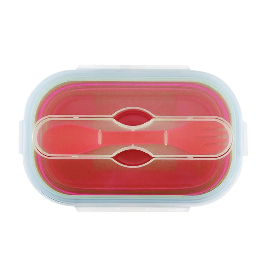 800ml Foldable Silicone Food Lunch Box Fruit Salad Storage Food Box Container Dinnerware Refrigerator Fresh Box with Fork
800ml Foldable Silicone Food Lunch Box Fruit Salad Storage Food Box Container Dinnerware Refrigerator Fresh Box with Fork