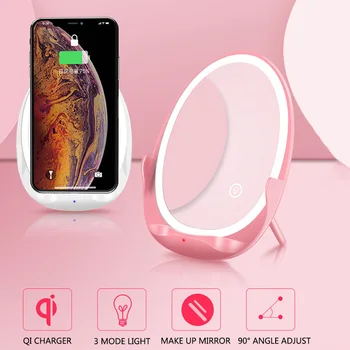 5W/10W Portable LED Lighted Makeup Mirror Compact Travel Sensing Lighting Cosmetic Mirror Wireless Qi Fast Wireless Charging
5W/10W Portable LED Lighted Makeup Mirror Compact Travel Sensing Lighting Cosmetic Mirror Wireless Qi Fast Wireless Charging