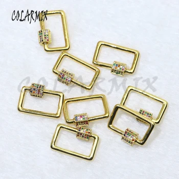 3 Pcs Rectangle Buckle colorful zircon clasp jewelry Accessories for jewelry making Gold color chain necklace lady 
3 Pcs Rectangle Buckle colorful zircon clasp jewelry Accessories for jewelry making Gold color chain necklace lady
