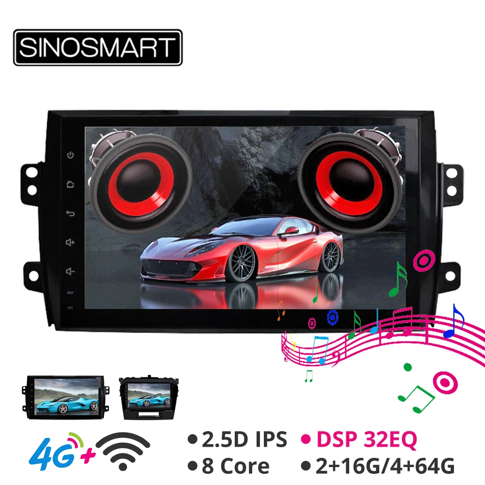 Clearance SINOSMART 2.5D IPS/QLED 1G/2G Car Navigation GPS Player for Suzuki SX4 Vitara Fiat Sedici 32EQ DSP Audio Processor 4G Optional 2 Clearance SINOSMART 2.5D IPS/QLED 1G/2G Car Navigation GPS Player for Suzuki SX4 Vitara Fiat Sedici 32EQ DSP Audio Processor 4G Optional 2