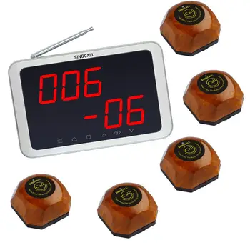 SINGCALL Waiter paging system.wireless table calling system.Room calling system,5 pcs of table bell and 1 pc receiver of APE1800
SINGCALL Waiter paging system.wireless table calling system.Room calling system,5 pcs of table bell and 1 pc receiver of APE1800