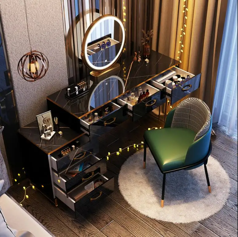 Nordic Light luxury dressing table modern simple bedroom small unit storage cabinet net red INS with light dressing table
Nordic Light luxury dressing table modern simple bedroom small unit storage cabinet net red INS with light dressing table