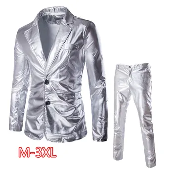 Men Coated Gold Suit Set 2 pcs Jackets + Pants Men Blazers Sets Dress Blazer Set Wedding Party Show Shiny Clothes 2020
Men Coated Gold Suit Set 2 pcs Jackets + Pants Men Blazers Sets Dress Blazer Set Wedding Party Show Shiny Clothes 2020