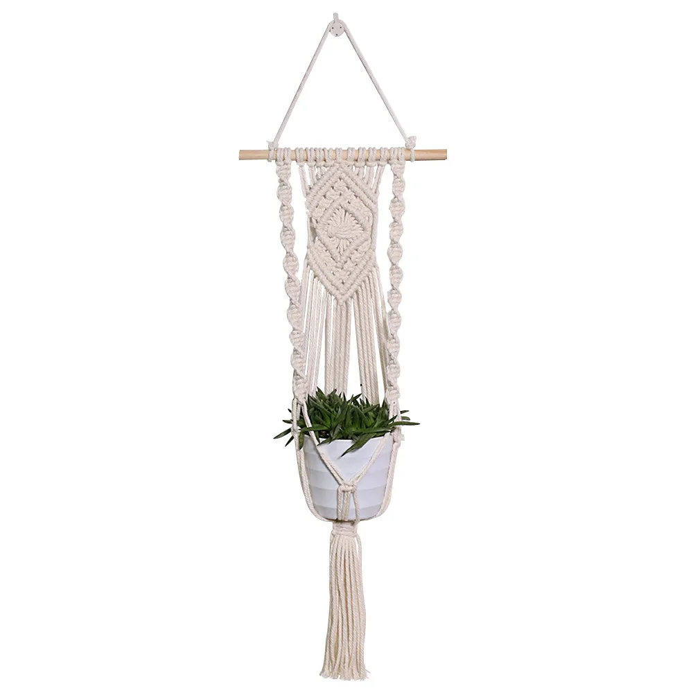 🌿 Handcrafted Macrame Plant Hanger - Vintage Cotton Rope Hanging Basket for Indoor & Outdoor Gardens 7 Hac74b9cd40814f6aa763c2e482999de3a