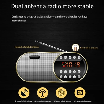 Radio Receiver Speaker FM AM Digital Stereo Mini MP3 Music Player Portable Radio with LCD Display Camping Outdoor Elderly
Radio Receiver Speaker FM AM Digital Stereo Mini MP3 Music Player Portable Radio with LCD Display Camping Outdoor Elderly
