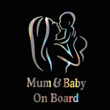 1pc אמא ותינוק על לוח רכב בטיחות Warining מדבקות Creative דמות חלון מדבקות סטיילינג רעיוני עמיד למים פסטר 12*18cm(China)