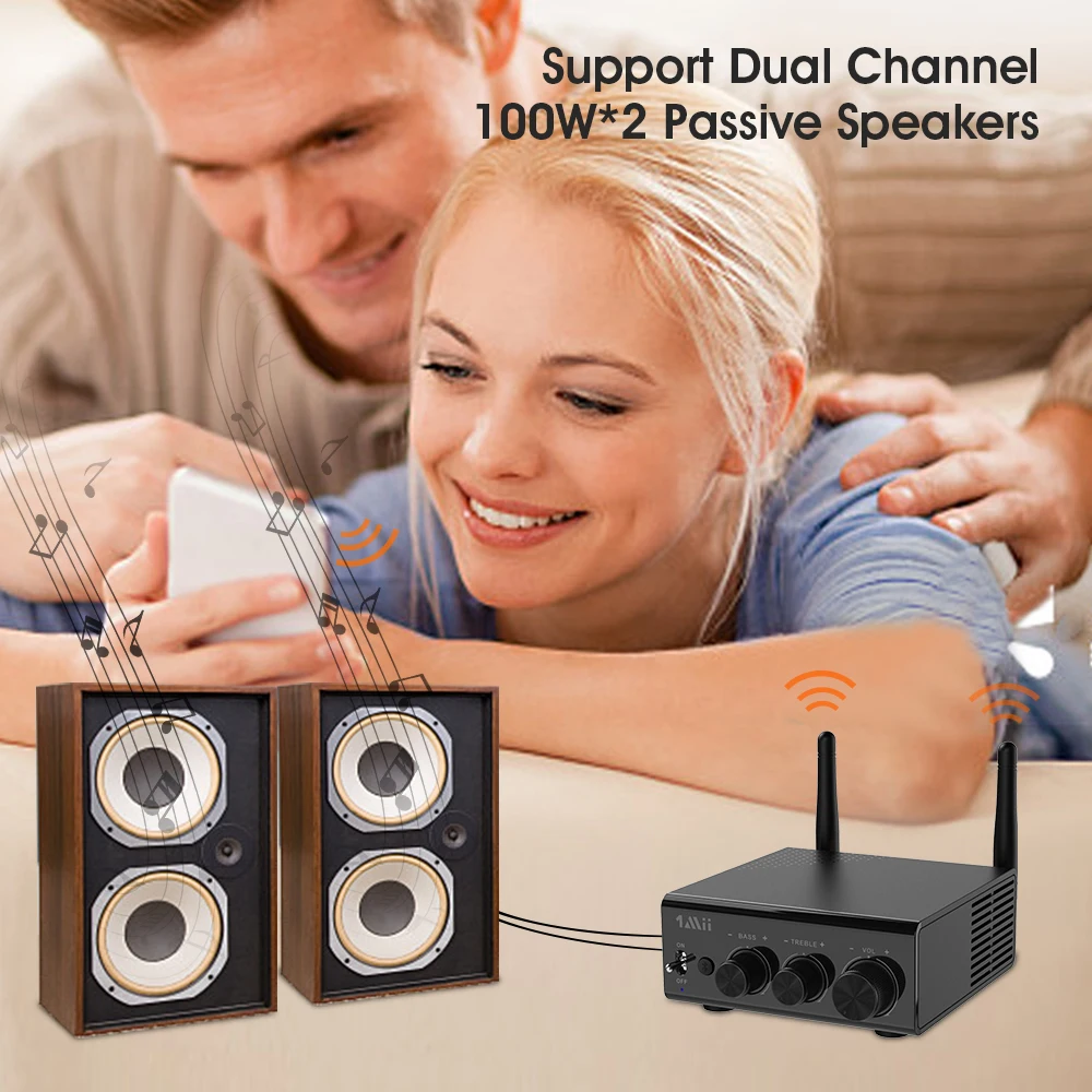1Mii B08S Bluetooth 5 0 Аудио приемник адаптер aptX HD Hi Fi стерео 3 Aux цифровой усилитель для ТВ