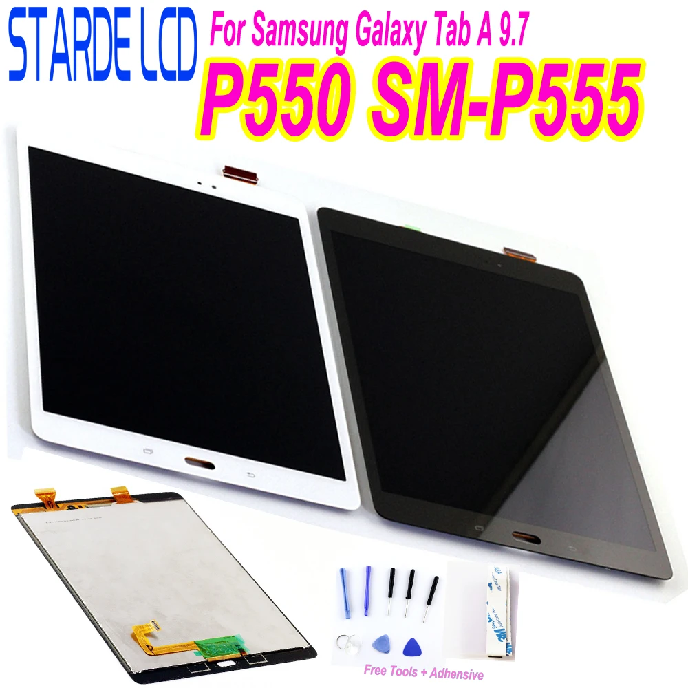 STARDE Replacement LCD for Samsung Galaxy Tab A 9.7 SM-P550 P555 P550 LCD Display Touch Screen Digitizer Assembly 9.7"
STARDE Replacement LCD for Samsung Galaxy Tab A 9.7 SM-P550 P555 P550 LCD Display Touch Screen Digitizer Assembly 9.7"