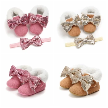 Baby Girls Shoes Winter Fur Baby Shoes With Hairband Warm First Walkers for Newborn Soft Sole Infant Cotton Shoes
Baby Girls Shoes Winter Fur Baby Shoes With Hairband Warm First Walkers for Newborn Soft Sole Infant Cotton Shoes