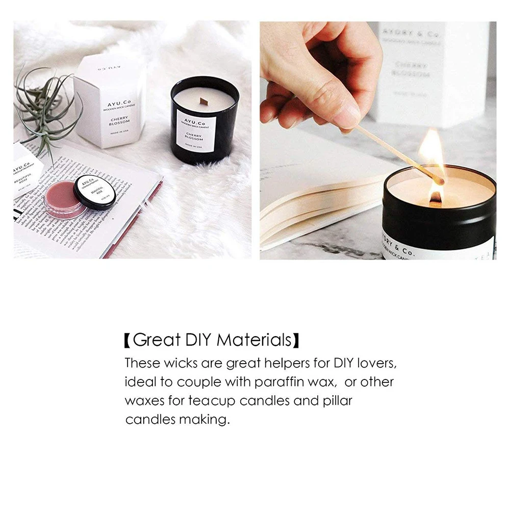 100 PCS Craft Wood Candle Wicks With Iron Stand Candle DIY Craft Natural Environmental Friendly Wick For Candle Making Wood Core
100 PCS Craft Wood Candle Wicks With Iron Stand Candle DIY Craft Natural Environmental Friendly Wick For Candle Making Wood Core