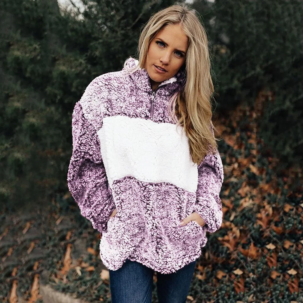 Autumn Winter Warm Sweater Jackets Coat Womens Ladies Artificial Wool Shirt Blouses Pocket Tops Simple Sweater ropa mujer
Autumn Winter Warm Sweater Jackets Coat Womens Ladies Artificial Wool Shirt Blouses Pocket Tops Simple Sweater ropa mujer