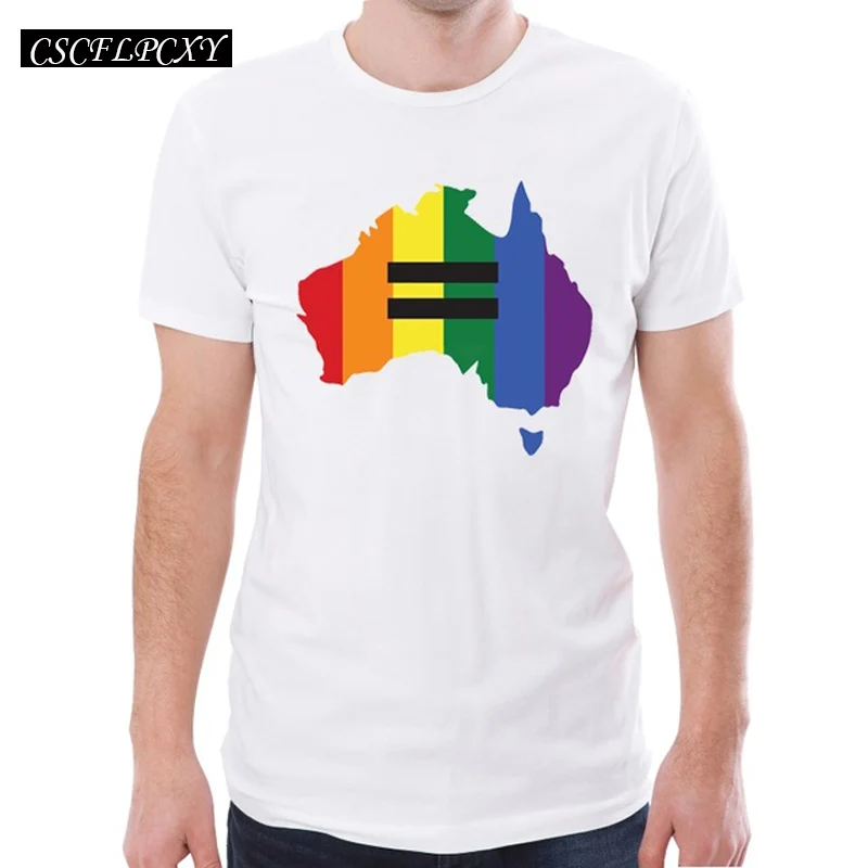 Newest Fashion Equality Australia Men T-Shirt Map Printed Tops Short Sleeve Funny T Shirts Hipster Cool Tee | Мужская одежда