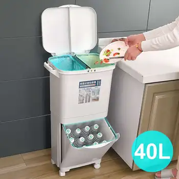 2 Layer Classification Trash Can Kitchen Plastic Dustbin Wet and Dry Push Button Recycle Stacked Sorting Rubbish Bin With Wheel
2 Layer Classification Trash Can Kitchen Plastic Dustbin Wet and Dry Push Button Recycle Stacked Sorting Rubbish Bin With Wheel