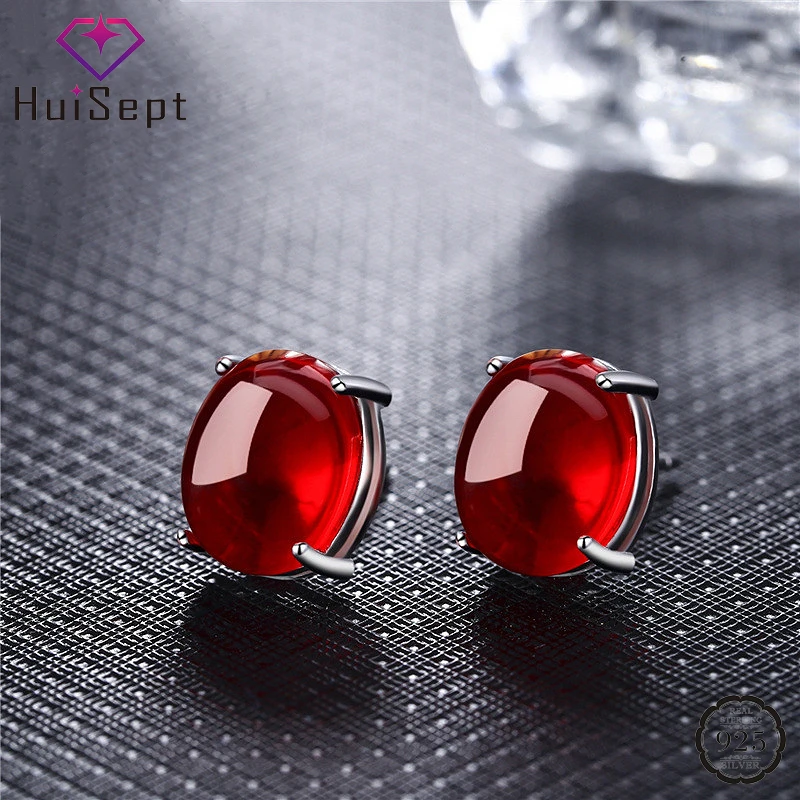 HuiSept Trendy Silver 925 Stud Earrings Jewelry Oval Shape Emerald Ruby Gemstone Earring Gift for Women Wedding Party Wholesale
HuiSept Trendy Silver 925 Stud Earrings Jewelry Oval Shape Emerald Ruby Gemstone Earring Gift for Women Wedding Party Wholesale