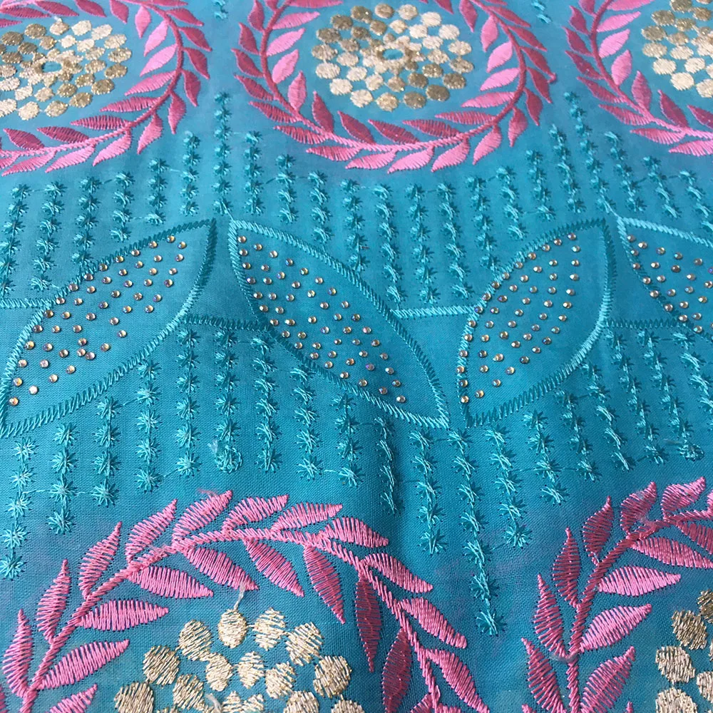 Sky blue lace fabric
