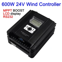 600 w 24 v 바람 태양 하이브리드 mppt (부스트 모델) 충전기 컨트롤러 lcd 디스플레이, rs232 통신, 듀얼 12a 출력 포트(China)