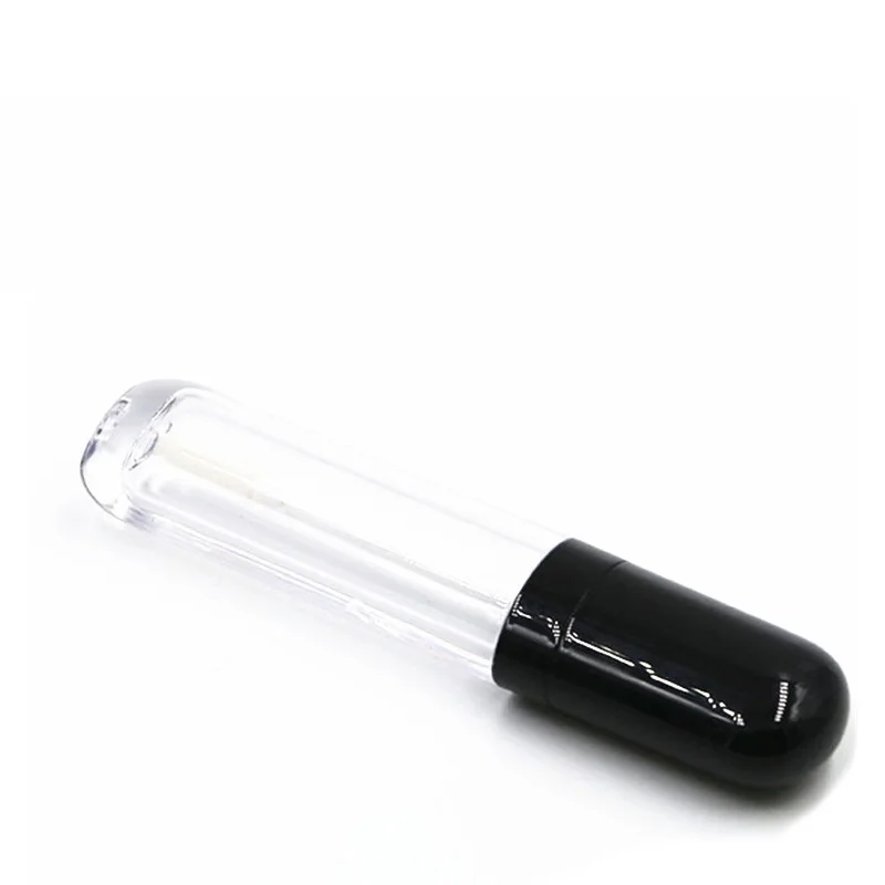Empty 8 ML Lip Gloss Wand Tubes Oblate Shaped Clear Cosmetic Containers Lipgloss with Black Cap 50 pcs/lot | Красота и здоровье