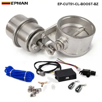 Exhaust Control Valve Set Cutout 2"51mm Pipe Closed With Boost Actuator with Wireless Remote Controller Set EP-CUT51-CL-BOOST-BZ