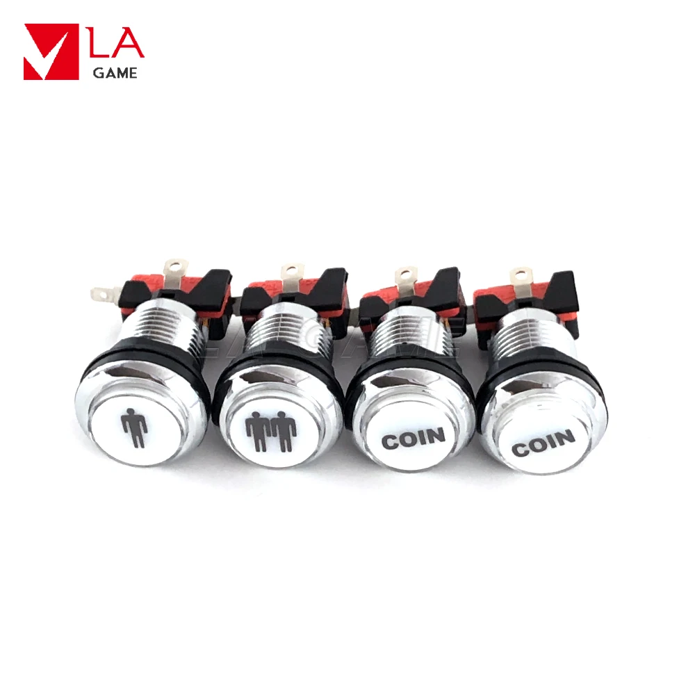 6 pcs 5/12V chrome plated arcade button led 1p 2p coin arcade diy kit arcade stick kit for retro game machine
6 pcs 5/12V chrome plated arcade button led 1p 2p coin arcade diy kit arcade stick kit for retro game machine