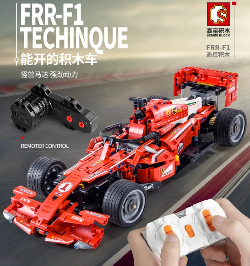 701000 585Pcs technic F1 racing car Compatible MOC Technic Remote Control RC Electric speed model building blocks toys
701000 585Pcs technic F1 racing car Compatible MOC Technic Remote Control RC Electric speed model building blocks toys