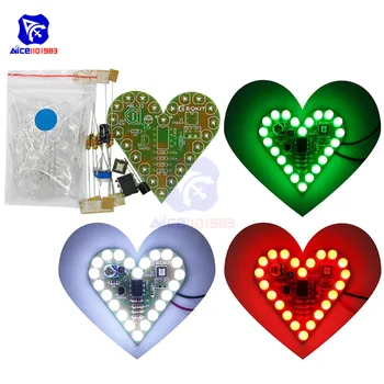 diymore Heart Shape LED Flashing Light DIY Kit with PCB DC 4-6V 4 Color Available for Soldering Kit Practice Learning Kit
diymore Heart Shape LED Flashing Light DIY Kit with PCB DC 4-6V 4 Color Available for Soldering Kit Practice Learning Kit
