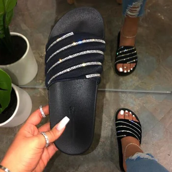 Women Crystal Sparkly Slippers Female Pink Black Slide Women's Fashion Summer Beach 2020 Ladies Casual Flats Shoes Plus Size
Women Crystal Sparkly Slippers Female Pink Black Slide Women's Fashion Summer Beach 2020 Ladies Casual Flats Shoes Plus Size