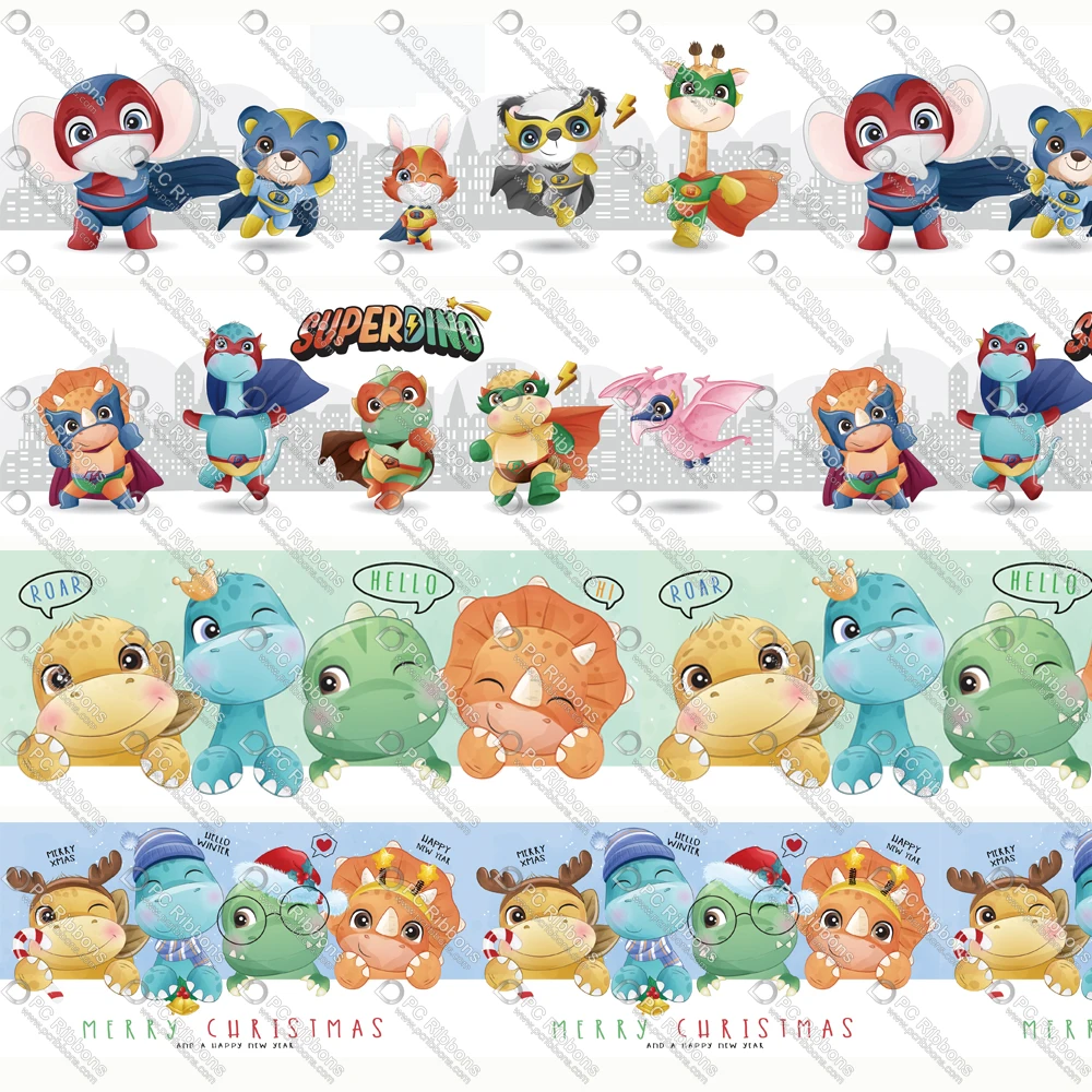 Cartoon Dinosaur 1-1/2" Printed Lanyard/Grosgrain/Satin Design Customized Ribbon for Bow DIY Hair Craft Supplies Sewing 50 Yards
Cartoon Dinosaur 1-1/2" Printed Lanyard/Grosgrain/Satin Design Customized Ribbon for Bow DIY Hair Craft Supplies Sewing 50 Yards