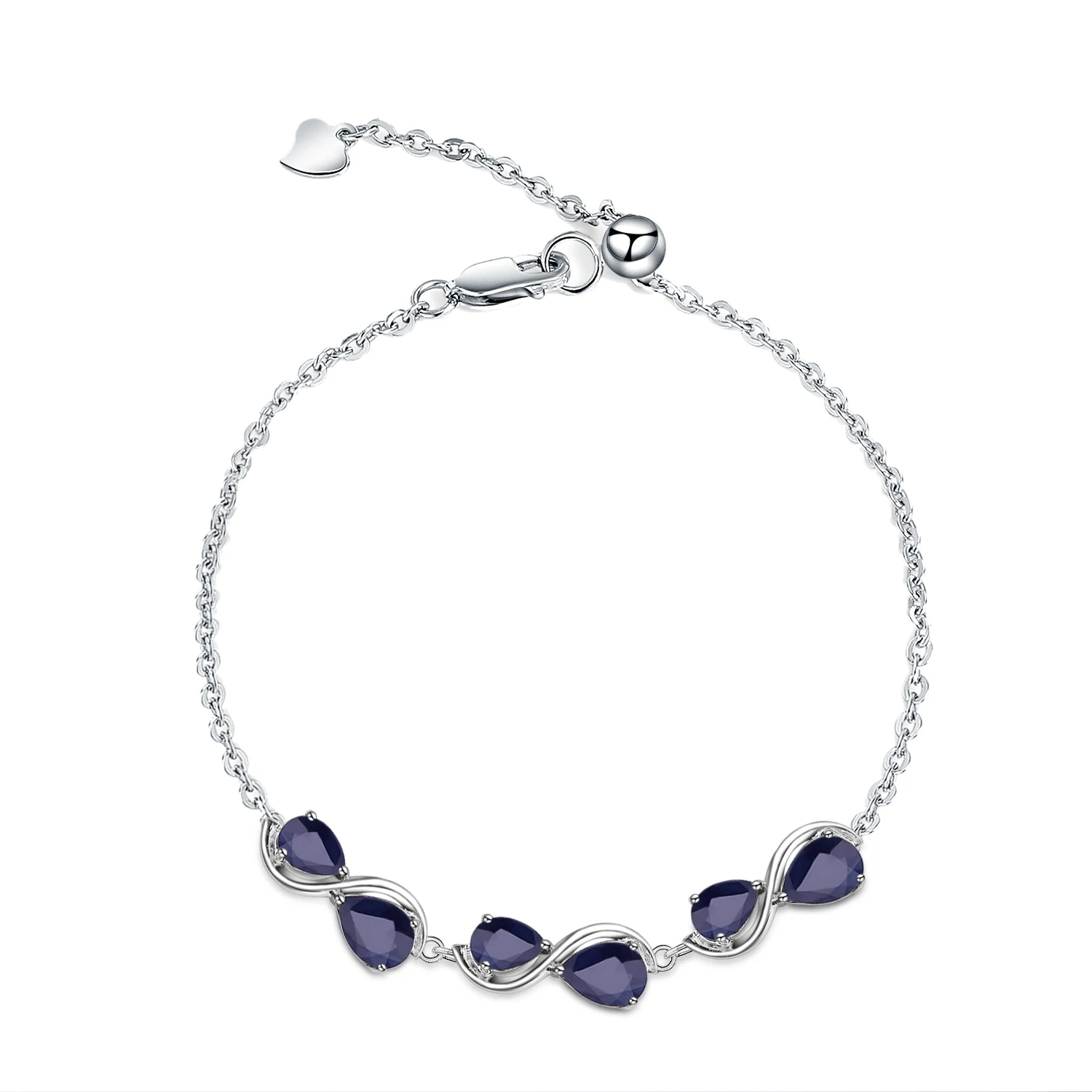 GEM'S BALLET 925 Sterling Silver Gemstone Adjustable Bracelets 3.41Ct Natural Blue Sapphire Bracelet For Women Wedding Jewelry
GEM'S BALLET 925 Sterling Silver Gemstone Adjustable Bracelets 3.41Ct Natural Blue Sapphire Bracelet For Women Wedding Jewelry