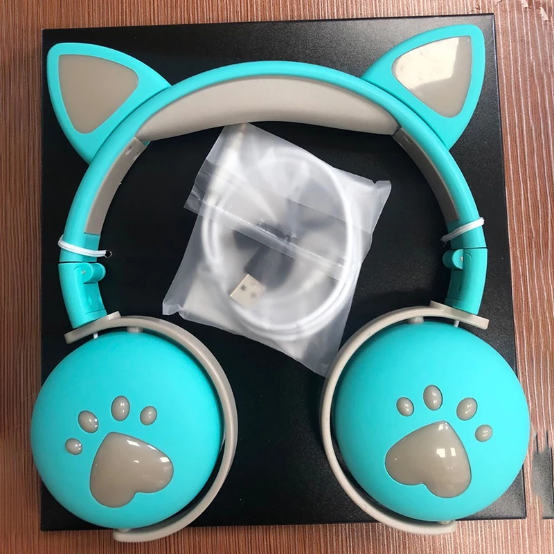 Foldable Cute Cat Bluetooth Wireless Headphone With microphone Flashing LED Cascos Music Noise Cancel Bass Cosque Girl Kids Gift Foldable Cute Cat Bluetooth Wireless Headphone With microphone Flashing LED Cascos Music Noise Cancel Bass Cosque Girl Kids Gift