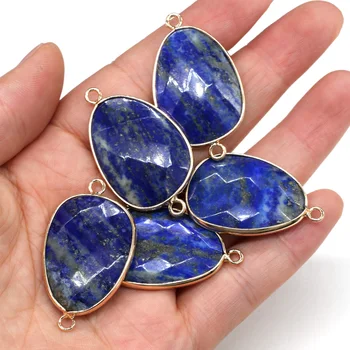 Natural Stone Lapis Lazuli Pendant Charms Faceted Double Hole Connector For Jewelry Making DIY Necklace Bracelet Fine Gift
Natural Stone Lapis Lazuli Pendant Charms Faceted Double Hole Connector For Jewelry Making DIY Necklace Bracelet Fine Gift