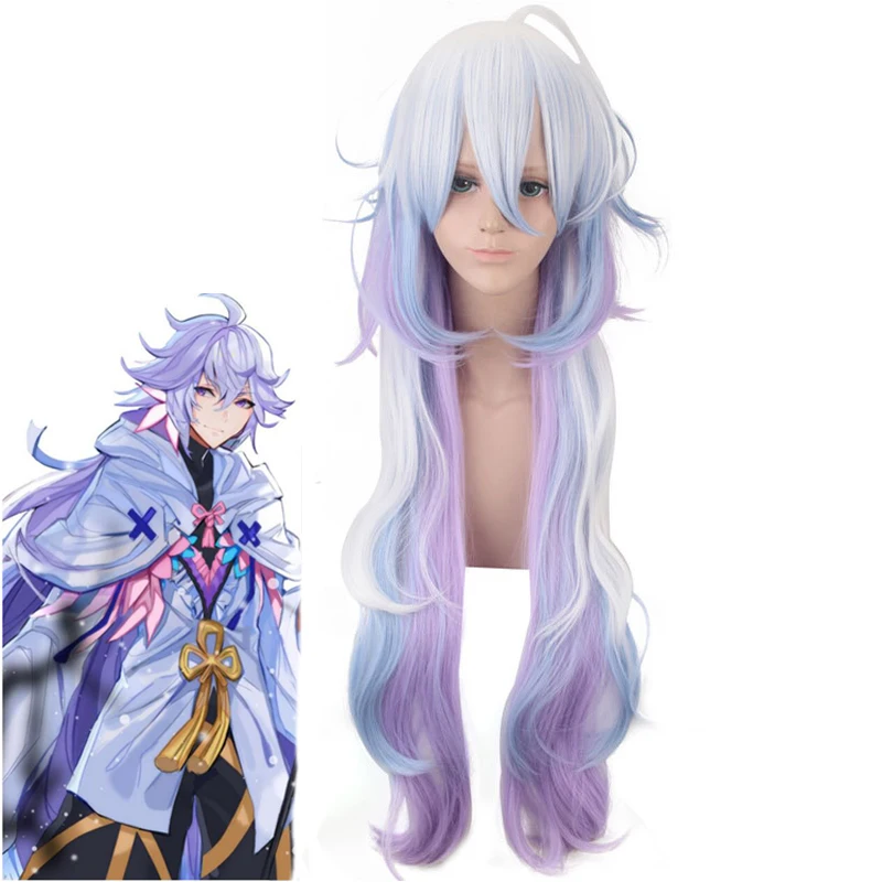 Fate/Grand Order Merlin Cosplay Wig 100 Cm Long Straight Silver Blue Purple Gradient Synthetic Hair for Halloween Party Gift
Fate/Grand Order Merlin Cosplay Wig 100 Cm Long Straight Silver Blue Purple Gradient Synthetic Hair for Halloween Party Gift