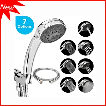 

1.5m tube 7 Modes Wall Mount Bathroom Rain Waterfall Shower Faucets Set Saving water Bathroom Anion Filter Shower SPA Nozzle