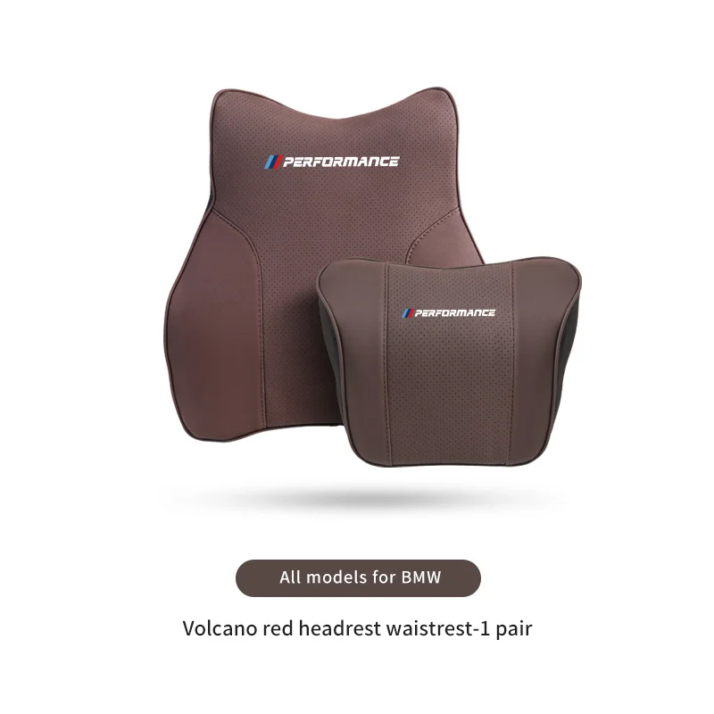 PU Leather Memory Car Neck Pillow for BMW Universal Seat Back Cushion Headrest Support Waist Quilt Lumbar Support Car Accessorie PU Leather Memory Car Neck Pillow for BMW Universal Seat Back Cushion Headrest Support Waist Quilt Lumbar Support Car Accessorie