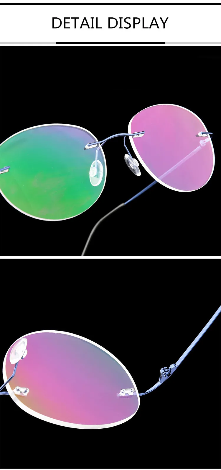 Titanium Alloy Framless owalne okulary dla osób z krótkowzrocznością wykończone kobiety mężczyźni ultralekki okulary korekcyjne bez oprawek 0 -0.5 -0.75 To -6.0 22 Hac93331a8dab4f3cb2efa31d7d53ec68G