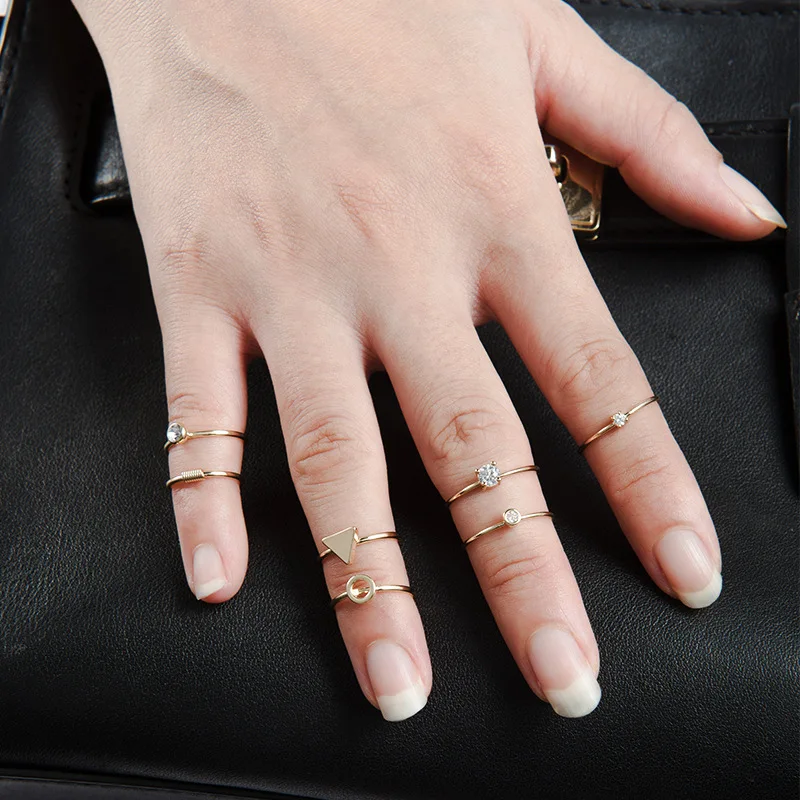 Eco-friendly Alloy Gold Silver Color Triangle Circle Rhinestone Charm Minimalist Party Rings For Women Wedding Ring Sets
Eco-friendly Alloy Gold Silver Color Triangle Circle Rhinestone Charm Minimalist Party Rings For Women Wedding Ring Sets