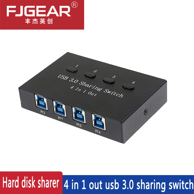 USB 3.0 switch Hard disk sharer USB Sharing Switch KVM Switcher Adapter Box 4 Computer Share 1 USB Device Hub Printer Scanner
USB 3.0 switch Hard disk sharer USB Sharing Switch KVM Switcher Adapter Box 4 Computer Share 1 USB Device Hub Printer Scanner