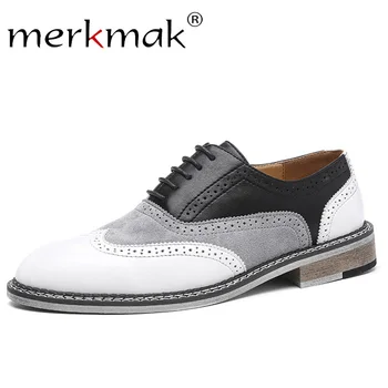 Merkmak Casual Leather Oxfords Shoes Men Mixed Colors Classic Business Brogues Formal Shoes Lace-Up Italian Elegant Shoe For Man
Merkmak Casual Leather Oxfords Shoes Men Mixed Colors Classic Business Brogues Formal Shoes Lace-Up Italian Elegant Shoe For Man