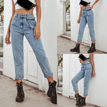 Jeans Woman Denim Pocket High Waist Design Straight Boyfriend jeans for women Loose Pants Mom Jeans Mujer 2019 S10
Jeans Woman Denim Pocket High Waist Design Straight Boyfriend jeans for women Loose Pants Mom Jeans Mujer 2019 S10