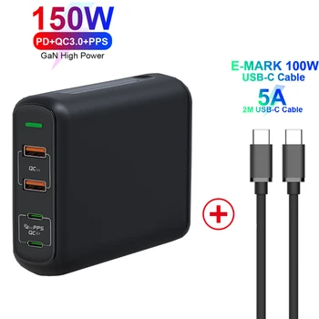 GaN 150W PD QC 4.0 3.0 Quick Charger with Dual Type C 100W PPS Fast Charging USB C Power Adapter PD USB-C Phone Laptop Charger
GaN 150W PD QC 4.0 3.0 Quick Charger with Dual Type C 100W PPS Fast Charging USB C Power Adapter PD USB-C Phone Laptop Charger