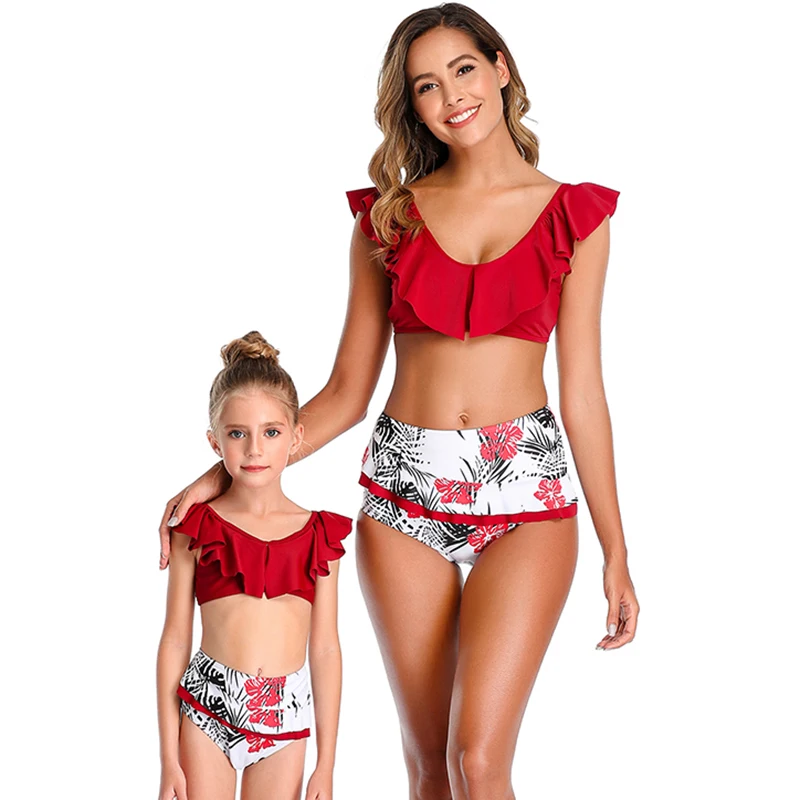 2020 New Summer Family Matching Swimwear High Waist Ruffle Print Mother And Daughter Matching Swimsuit Backless Bikini
2020 New Summer Family Matching Swimwear High Waist Ruffle Print Mother And Daughter Matching Swimsuit Backless Bikini