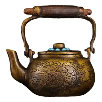 LaoJunLu Pure Copper Inlaid Gem Small Copper Teapot Imitation antique bronze masterpiece collection of solitary Chinese
LaoJunLu Pure Copper Inlaid Gem Small Copper Teapot Imitation antique bronze masterpiece collection of solitary Chinese