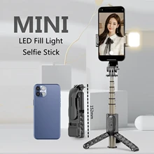 Roreta New Mini Wireless bluetooth selfie stick foldable tripod with fill light shutter remote control For Iphone Xiaomi Roreta New Mini Wireless bluetooth selfie stick foldable tripod with fill light shutter remote control For Iphone Xiaomi