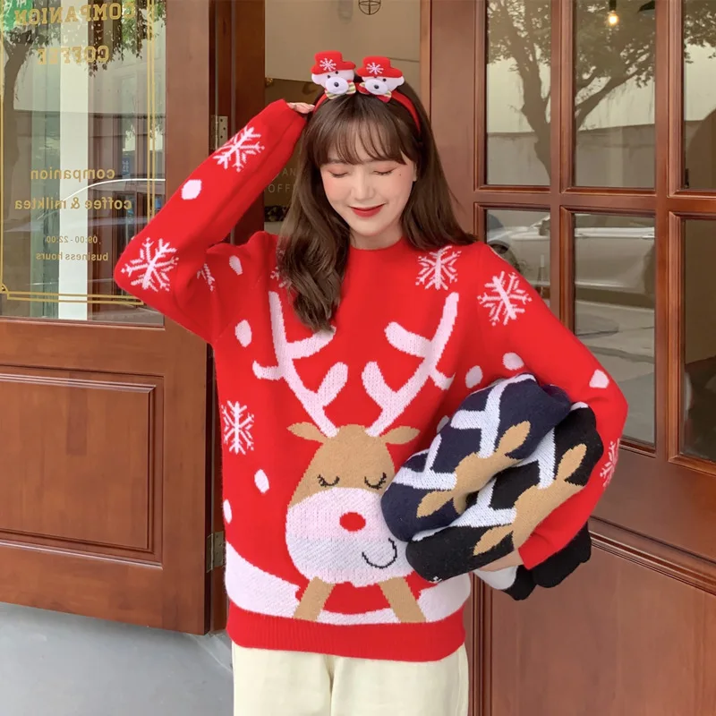 Pullover Women Christmas Cartoon Cute Moose Print Crew Neck Sweater Women 2020 Autumn And Winter Wn*
Pullover Women Christmas Cartoon Cute Moose Print Crew Neck Sweater Women 2020 Autumn And Winter Wn*