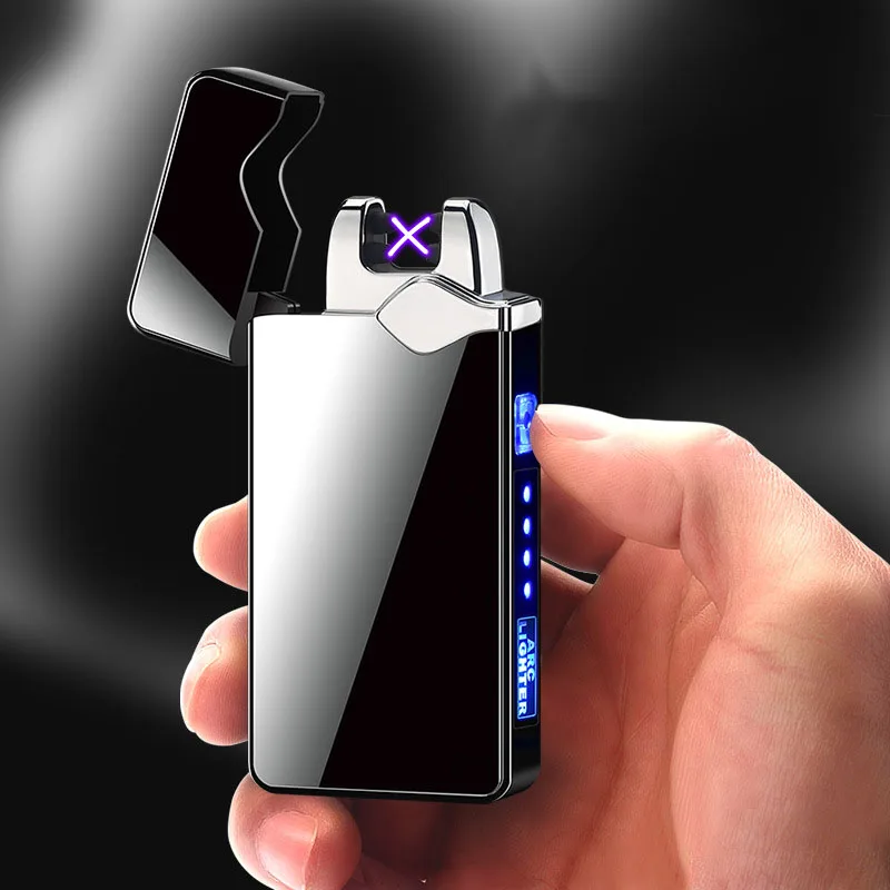 

Touch Dual Arc Lighter Electronic USB Recharge Cigarette Lighter Smoking Electric Lighter Windproof Metal Plasma Lighters Gift
