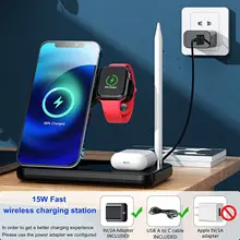 4 in 1 Wireless Charger Dock Multi 15W Qi Fast Charging 3 in 1 Wireless Charger Station for iPhone iWatch 6 5 4 3 Air-Pods 3
4 in 1 Wireless Charger Dock Multi 15W Qi Fast Charging 3 in 1 Wireless Charger Station for iPhone iWatch 6 5 4 3 Air-Pods 3