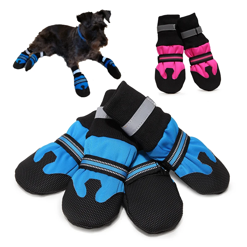 

pet products Dog Shoes Waterproof Winter Anti-slip dog booties Paw Protector Warm Reflective for Medium Large Dogs rubber shoes