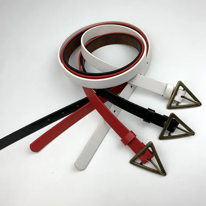 Korean Version of the New Fashion Personality Belt Female Triangle Buckle Head Ladies Decorative Thin Belt
Korean Version of the New Fashion Personality Belt Female Triangle Buckle Head Ladies Decorative Thin Belt