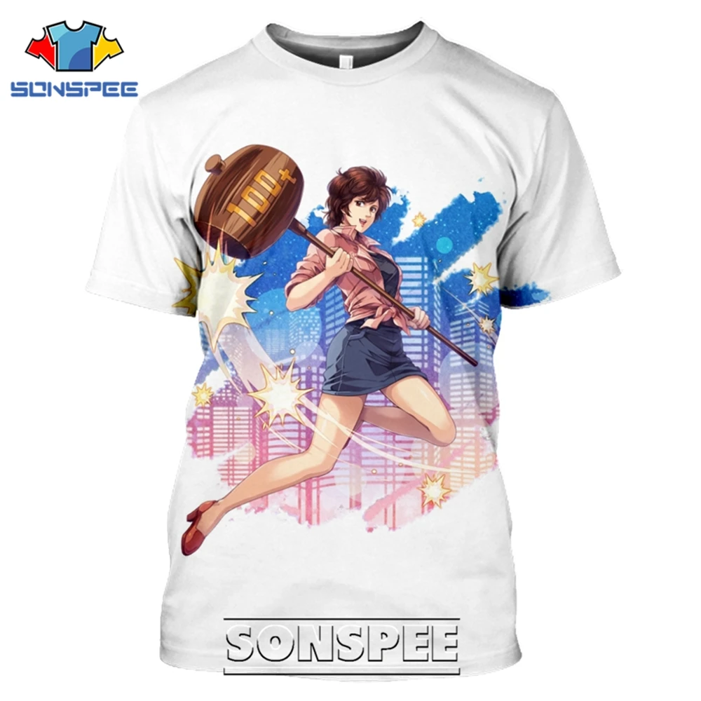 SONSPEE T-shirts CITY HUNTER 3D Print Men Women Vintage Casual Hip Hop Japanese Streetwear Retro Anime Harajuku Tees Tops Shirt (11)